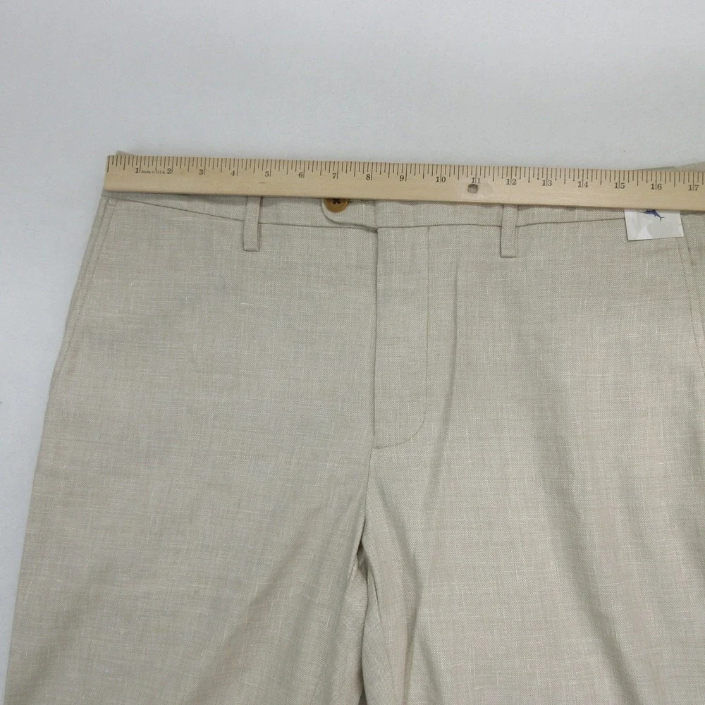 Tommy Bahama Men Dress Pants 33x30 Latigo Beach Linen Khaki Stretch New DEFECT